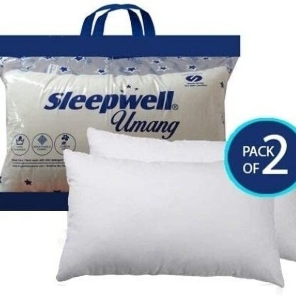 Sleepwell Pillow Set || Comfort And Support Pillow Microfibre Solid Sleeping Pillow Pack of 2  (White)