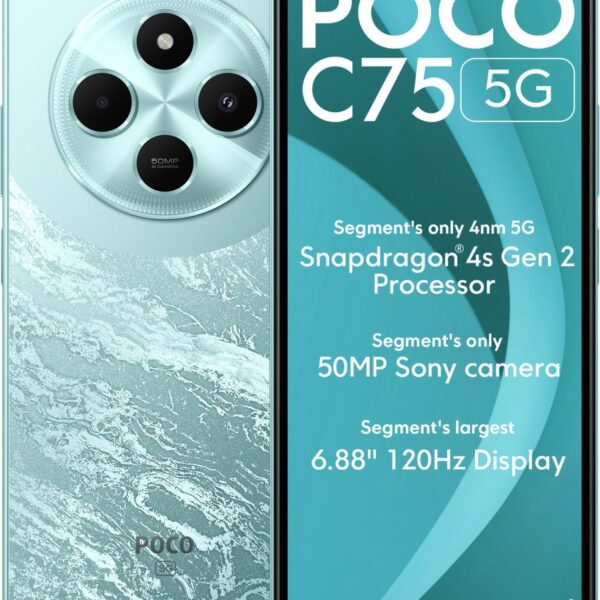 POCO C75 5G (Aqua Bliss, 64 GB)  (4 GB RAM)