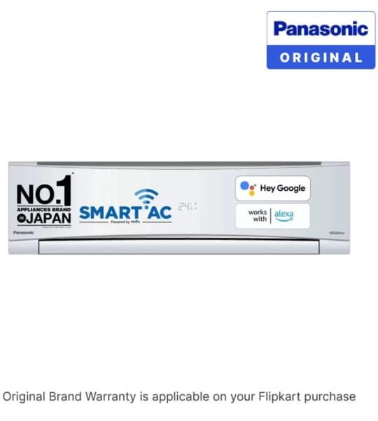 Panasonic Convertible 7-in-1 with Additional AI Mode Cooling 2023 Model 1 Ton 5 Star Split Inverter with 4 Way Swing, PM 0.1 Air Purification Filter AC with Wi-fi Connect - White  (CS/CU-NU12YKY5W, Copper Condenser)